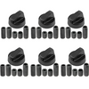 6x Lamona Oven Cooker Black Hob Flame Burner Control Switch Knobs + 5 Adaptor