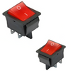 Splash Proof Universal Red Rocker Switch Hole Hot Cupboard 22x30mm 16A 250V 45434556