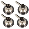 4x Smeg Oven Silver Chrome Black Control Knob 694975086