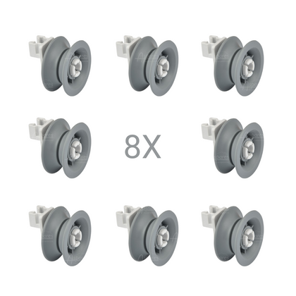 Bosch Dishwasher Upper Top Basket Wheels 00611666 ( 8X Pack )